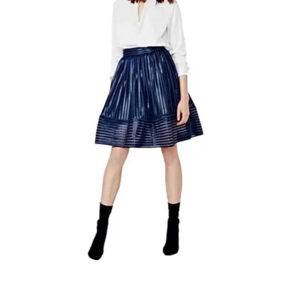 Maje Black James Mesh stripe Flared